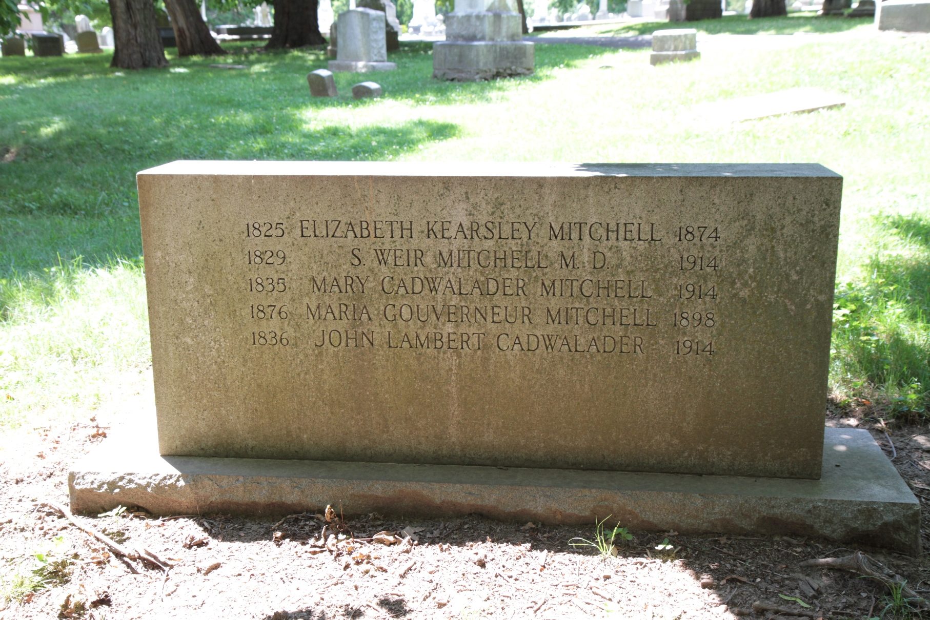 Silas Weir Mitchell, Woodland Cemetery, Philadelphia - 02.JPG